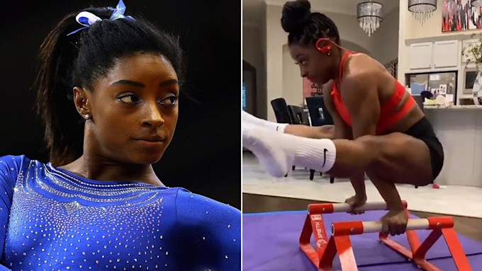 Simone Biles' mammoth kitchen doubles as a gym – inside | HELLO!