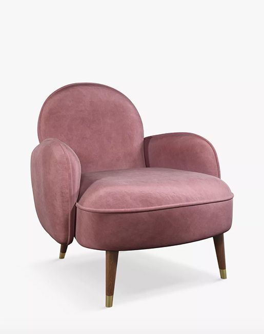 john lewis pink velvet chair