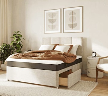 double bed with pull out drawers 