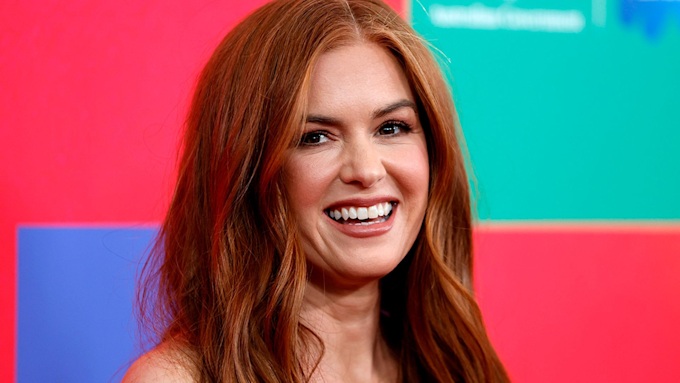 Isla Fisher with her hair down 
