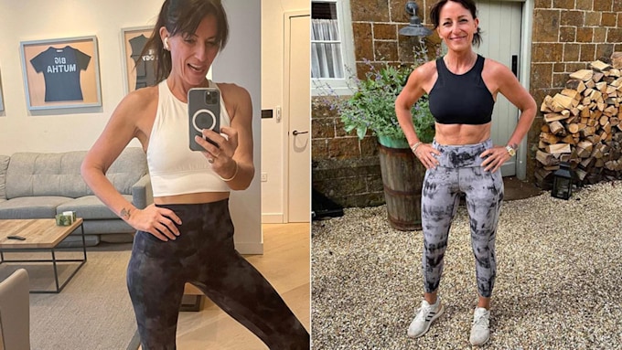 Davina McCall working out at home