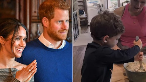 Prince Harry and Meghan Markle's mammoth kitchen revealed as Archie bakes