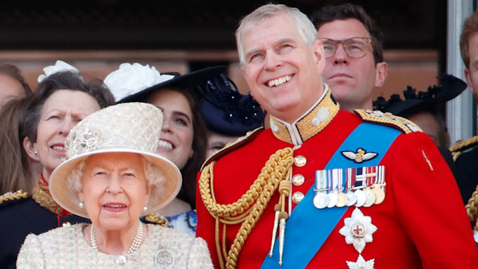 prince andrew with late mother the queen
