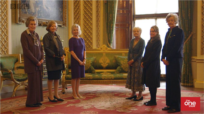 Queen's coronation: Monarch's maids recreate photograph | HELLO!