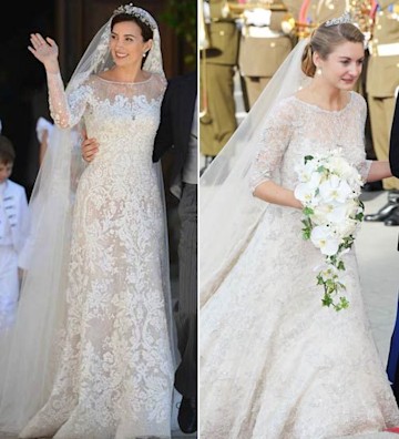 Princess Alexandra of Luxembourg wears similar dress to royal wedding ...