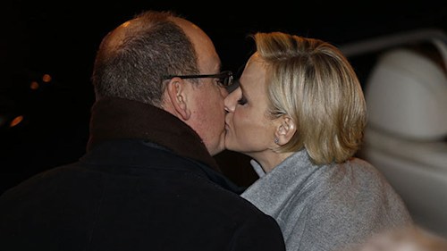 ​Monaco's Prince Albert and Princess Charlene share public kiss