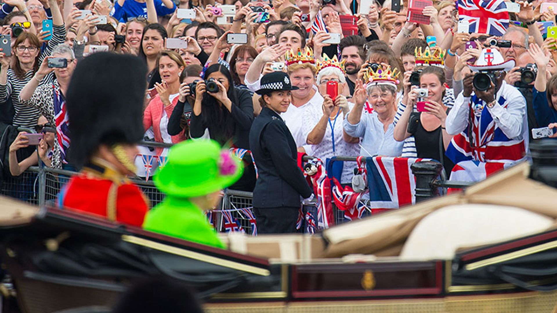 The Queen surprises in bold green outfit at Trooping the Colour | HELLO!