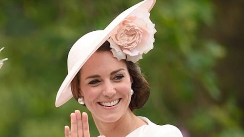 Kate Middleton turns heads in pretty pink Philip Treacy hat