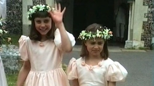 Duchess Kate and sister Pippa seen on video as young bridesmaids: watch now!