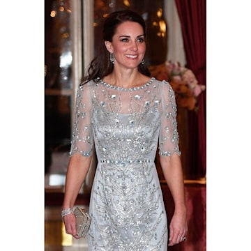 Kate Middleton wears blue Jenny Packham gown in Paris | HELLO!