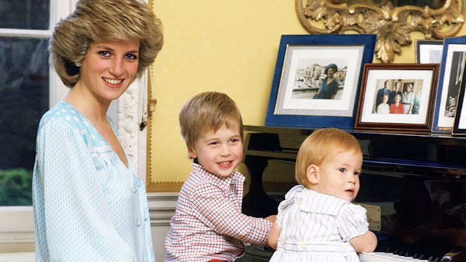 Princes William Harry and Princess Diana