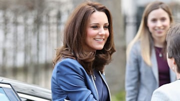 The Duchess of Cambridge in blue coat