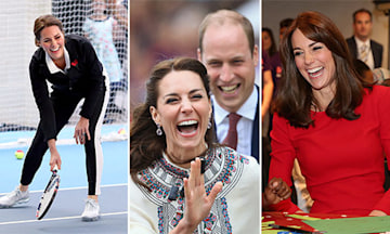 Kate Middleton laughing playing tennis