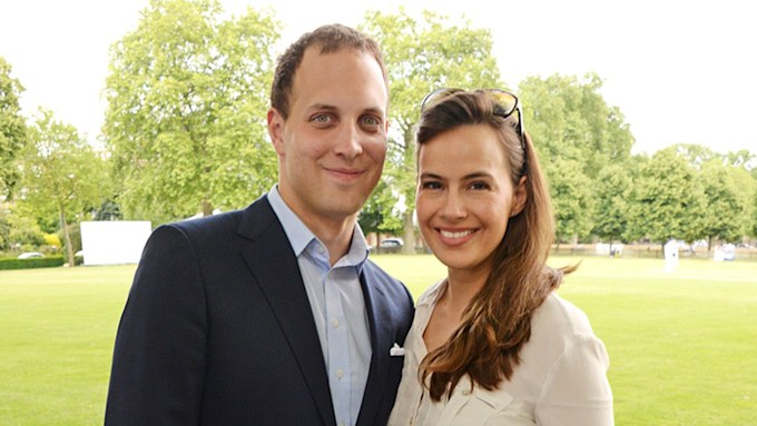 Sophie Winkleman and her husband at the races