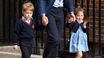 Prince George and Princess Charlotte at Lindo Wing 