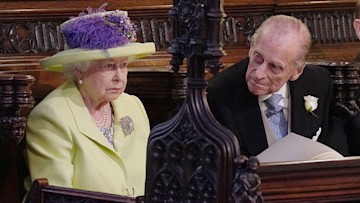 Prince Philip with Queen at royal wedding