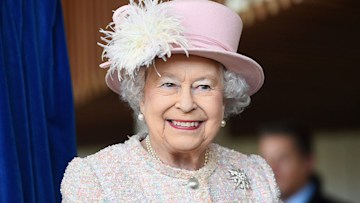 Queen Elizabeth II dressed in pink 
