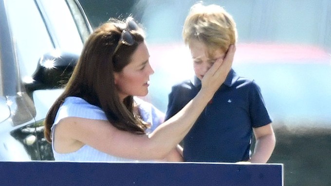 Kate Middleton comforting George