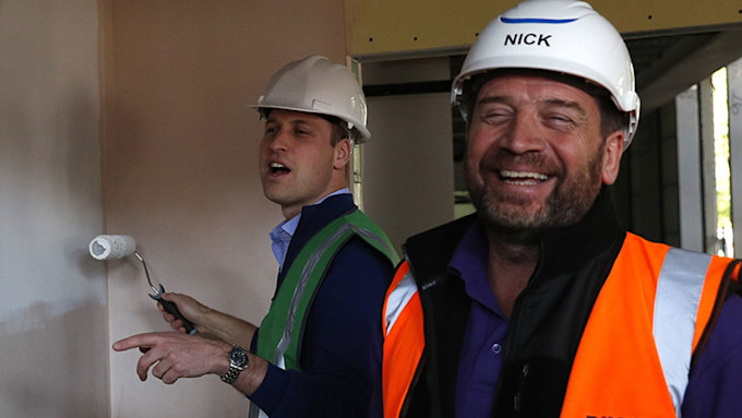 prince william and nick knowles at grenfell