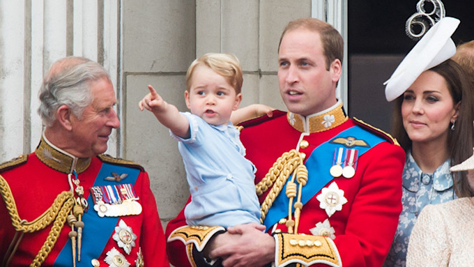 prince charles at trooping the colour with prince george