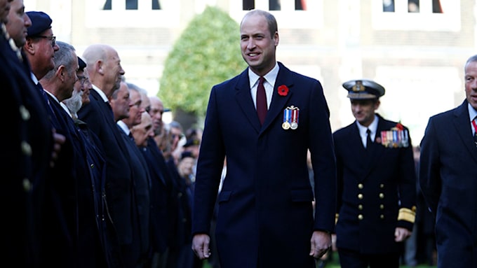 Prince William greeting well-wishers