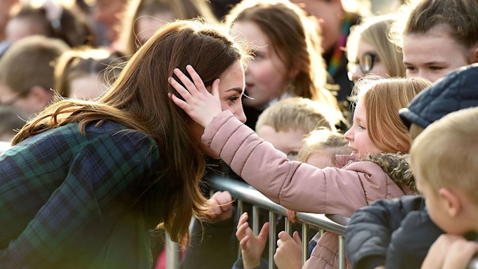 Watch the sweet moment adorable girl strokes Kate Middleton's hair | HELLO!