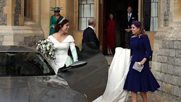 princess eugenie getting into wedding car