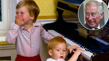 prince william and prince harry playing the piano