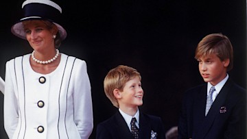 princess diana with her sons prince william and prince harrry