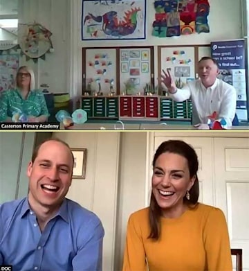 Kate Middleton and Prince William surprise pupils on video call during ...