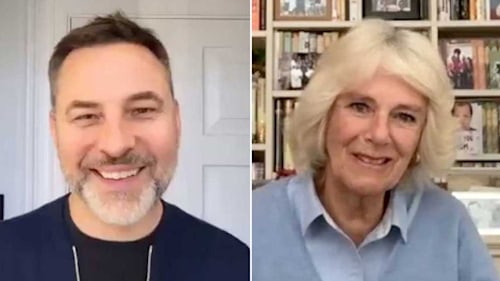 Duchess of Cornwall enjoys light-hearted chat with David Walliams about his son and children's competition