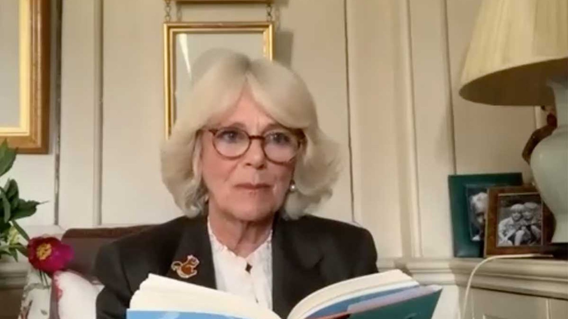 Watch Duchess of Cornwall give dramatic reading of James and the Giant