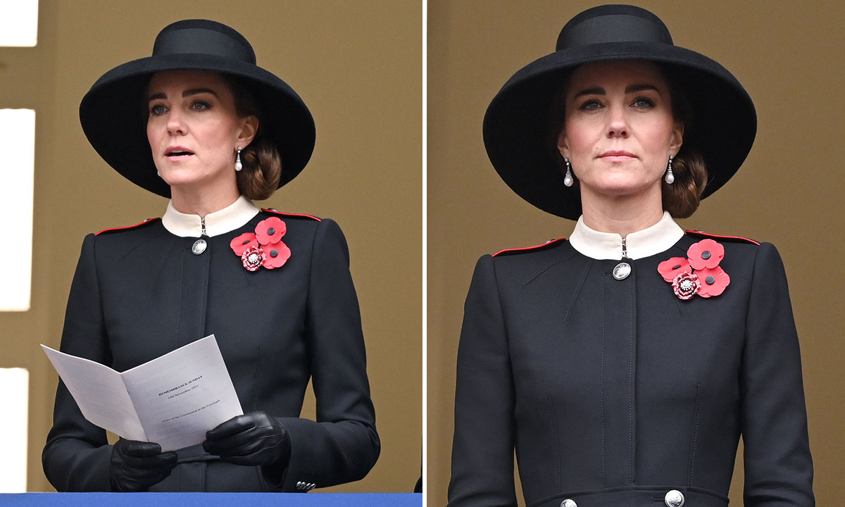 Why Kate Middleton wore three poppies on Remembrance Sunday | HELLO!