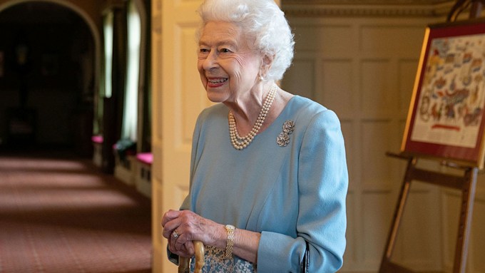 The Queen uses Prince Philip's walking stick at Sandringham tea party ...