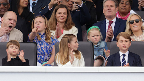 Zara Tindall's daughters Mia and Lena caught in sibling row at Platinum Jubilee Pageant – video