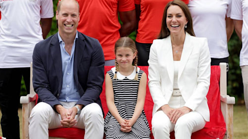 Prince William FLIES Princess Charlotte to Commonwealth Games - watch him land helicopter