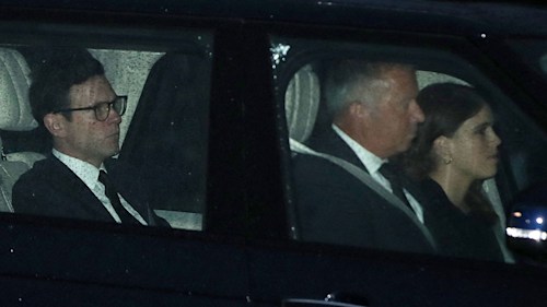 Princess Eugenie and Jack Brooksbank look heartbroken as they arrive at Buckingham Palace