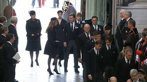 Emotional Sarah Ferguson arrives at Queen's funeral at Westminster Abbey