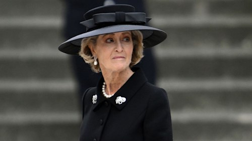 Prince Philip's confidante Penelope Knatchbull joins royal family in mourning the Queen at funeral