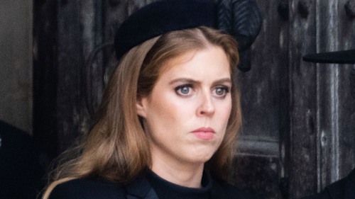 Teary-eyed Princess Beatrice comforted by husband Edoardo after bidding farewell to 'beloved Queen and Grannie'