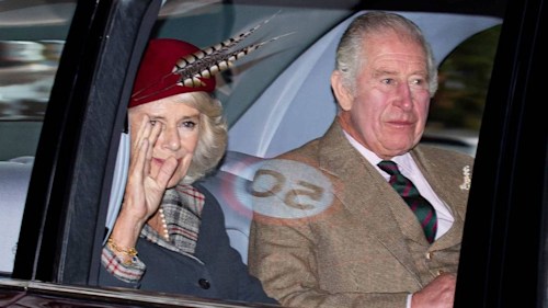 King Charles and Queen Consort Camilla greet well-wishers as they attend church at Balmoral