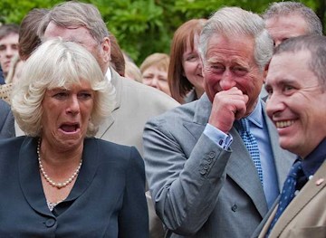 Charles and Camilla laugh
