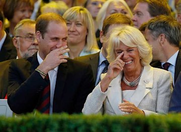 The Duchess of Cornwall cries with laughter