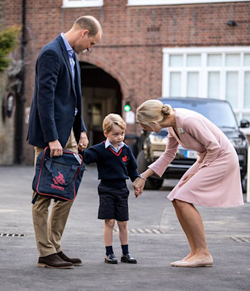 TrivDaily - Shock for William and Kate as teacher at George and Charlotte's former school arrested 55 prince-george-thomas-battersea-first-day