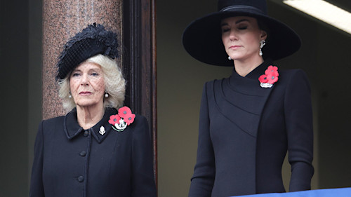 Queen Consort Camilla and Princess Kate make sombre appearance at Remembrance Day service - photos