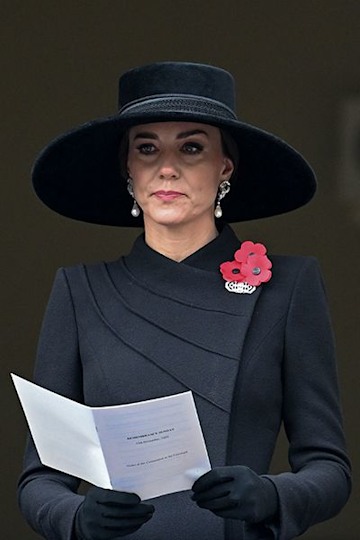 Trivdaily - Queen Consort Camilla And Princess Kate Make Sombre Appearance At Remembrance Day Service 57 Kate Middleton Emotional