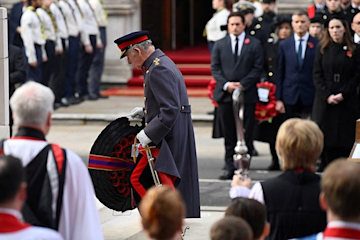 Trivdaily - Queen Consort Camilla And Princess Kate Make Sombre Appearance At Remembrance Day Service 60 King Charles Lays A Wreath