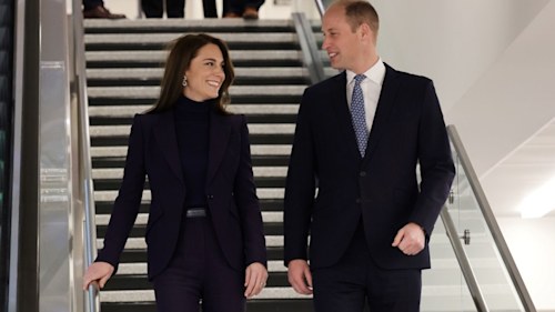 Prince William and Princess Kate pay touching tribute to the late Queen as they arrive in Boston