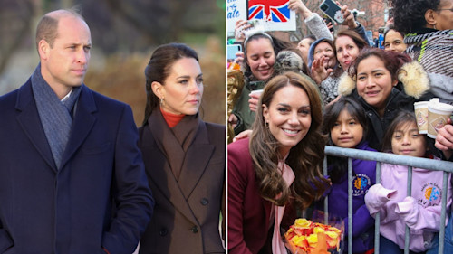 Prince William and Kate Middleton joke about being 'better in cold weather' on day two of Boston tour