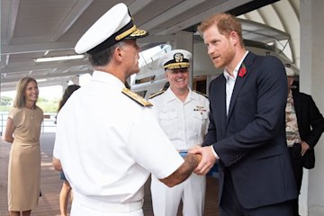 Prince Harry shaking hands